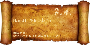 Handl Adrián névjegykártya